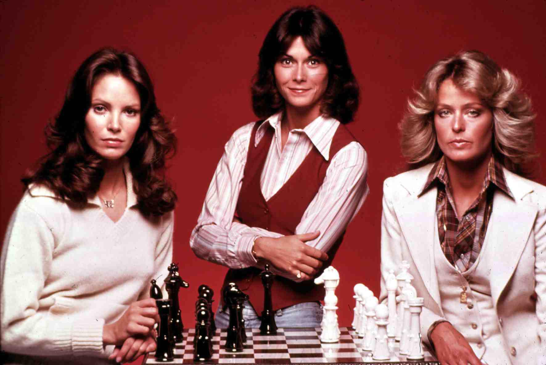 Jaclyn Smith, Kate Jackson, and Farrah Fawcett from the first season of "Charlie's Angels" in 1976 | Source: Getty Images