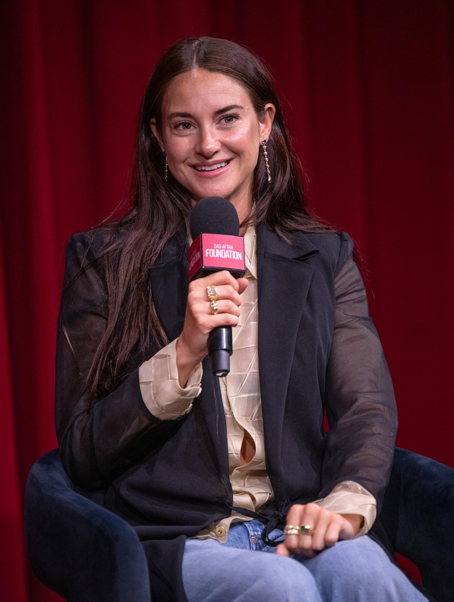 Shailene Woodley speaks at the SAG-AFTRA Foundation Conversations: Shailene Woodley Career Retrospective event at The Meryl Streep Center for Performing Artists on August 11, 2026 in Los Angeles, California. | Source: Getty Images
